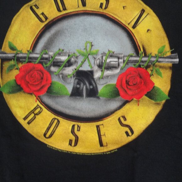 GUNS -N- ROSES FLOWERS AND REVOLVERS LOGO - BLACK MEDIUM T-SHIRT L213 - Picture 3 of 4
